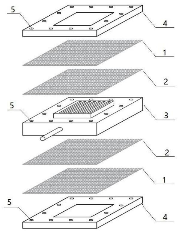 Double-layer polypropylene non-woven fabric membrane assembly and membrane pollution control method thereof