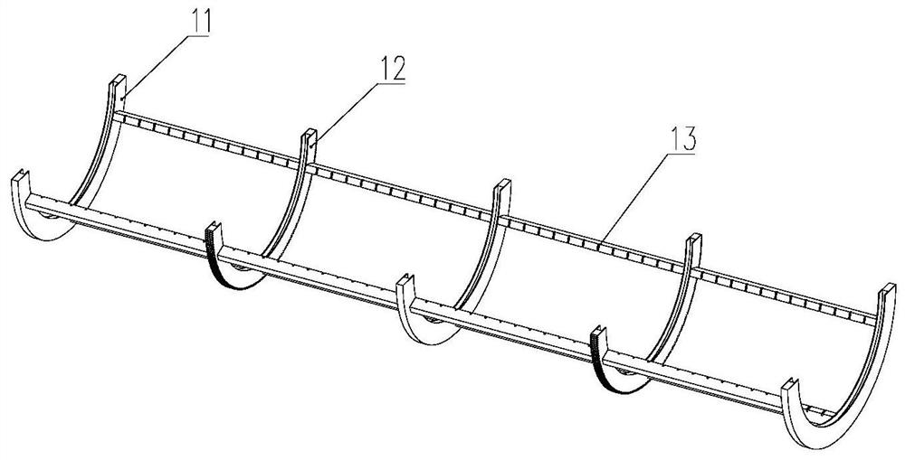 Rolling type cylindrical hollow pier reinforcement cage binding jig frame