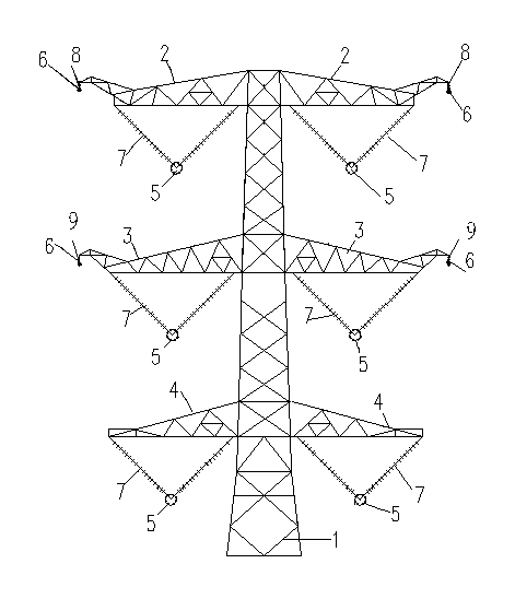 Lightning protection system of ultra-high voltage alternating-current double-loop circuit