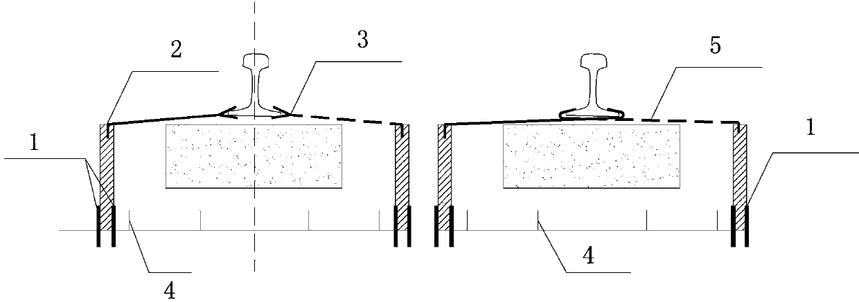 Construction method of thermoplastic composite die of short tie track bed