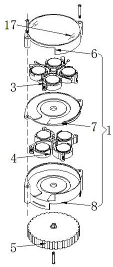 Sub-packaging device for cosmetics in travel