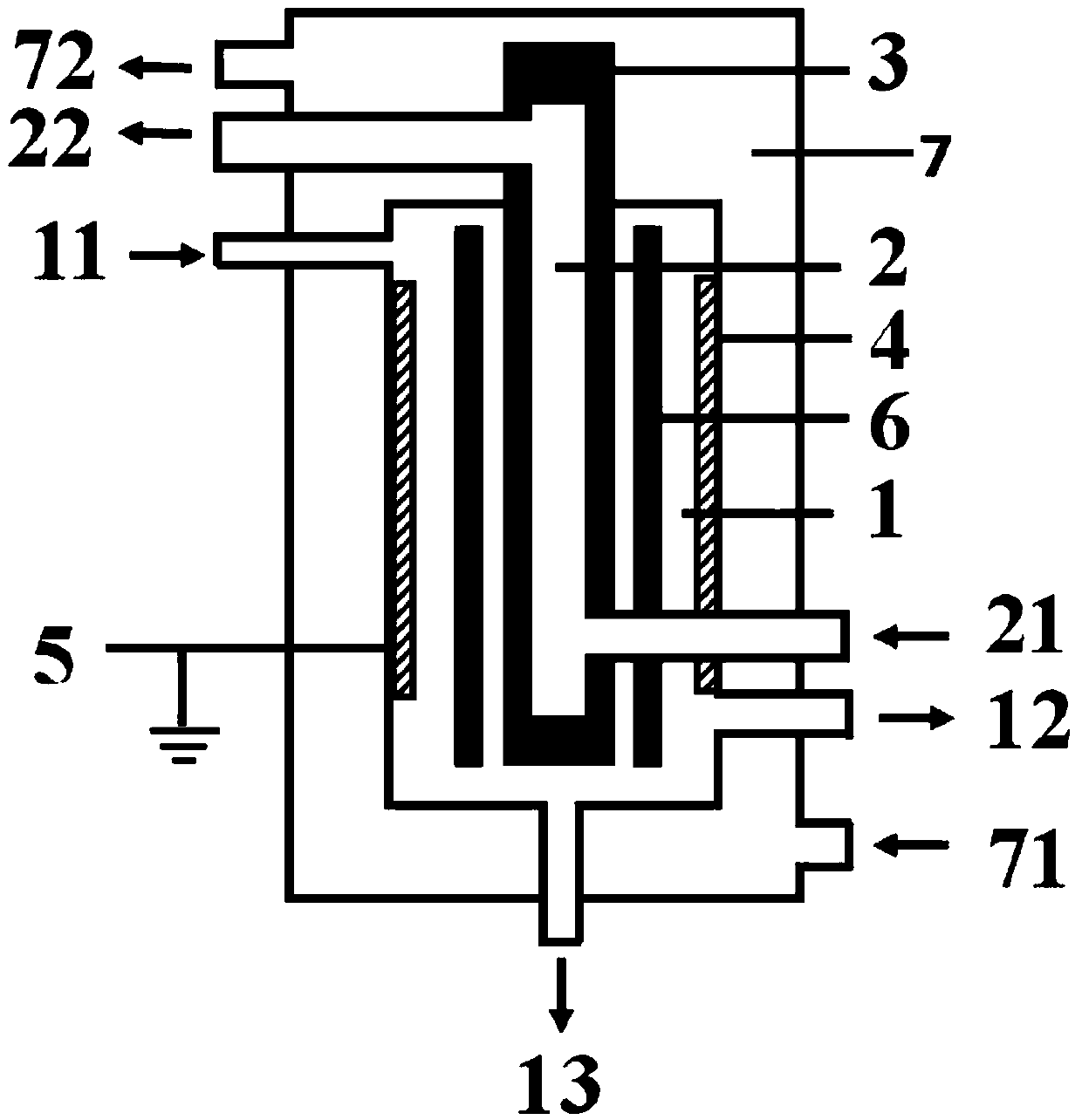 Low-temperature plasma discharge device and hydrogen sulfide decomposition method