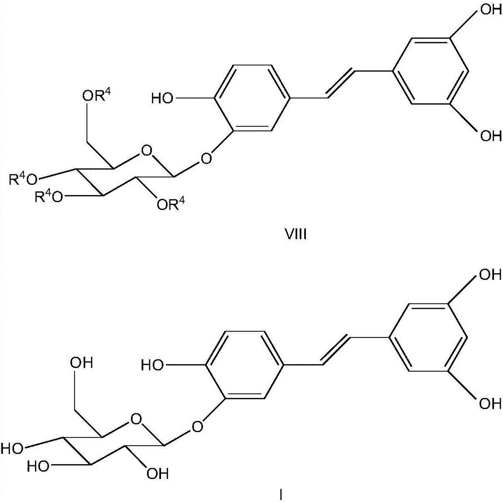 Synthesizing method of piceatannol 3'-O-belta-D-glucopyranoside