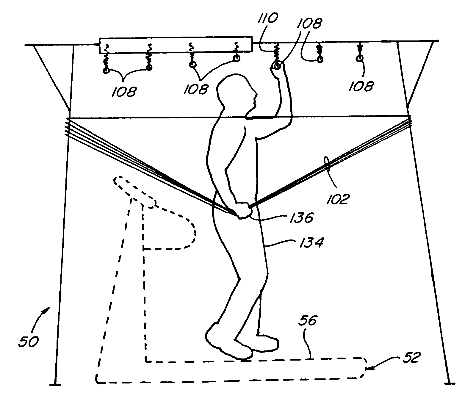 Variable unweighting and resistance training and stretching apparatus for use with a cardiovascular or other exercise device