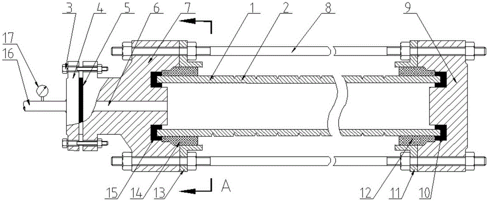 A kind of high pressure crack initiation method in liquid at the root of surface annular groove of pipe blanking