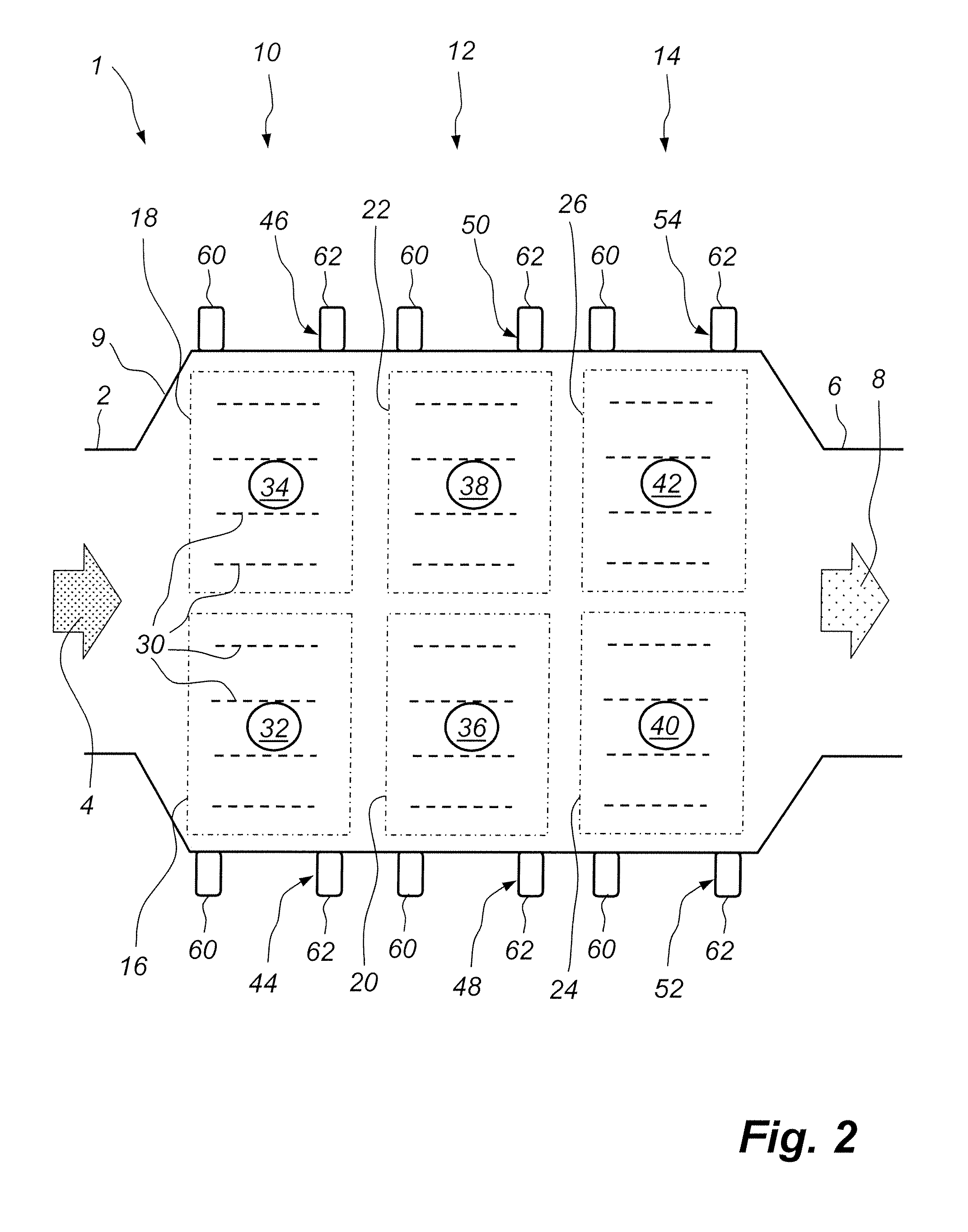 Method of estimating the dust load of an esp, and a method and a device of controlling the rapping of an esp