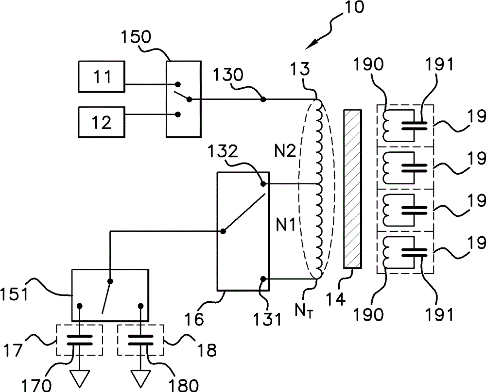 Charging device and method using dual-mode magnetic coupling for an automobile vehicle