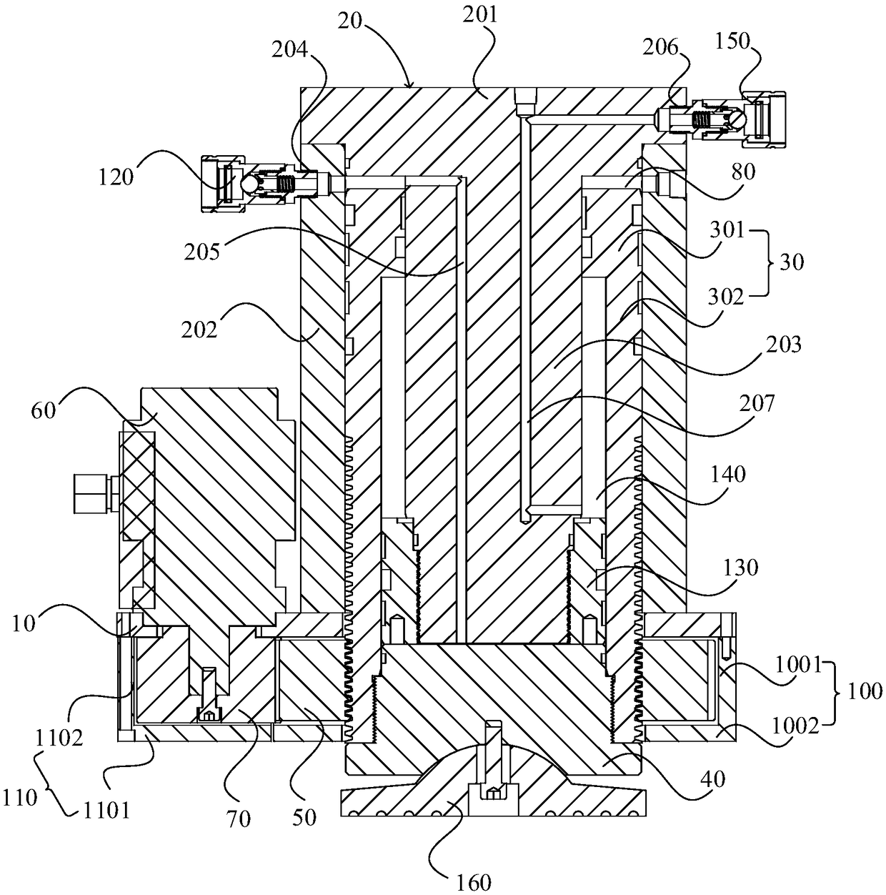 Mechanically followable oil cylinder