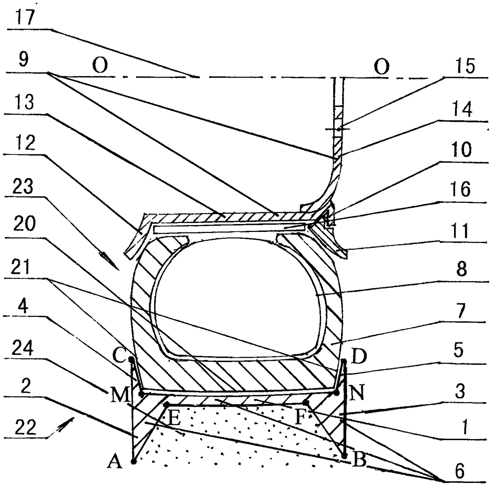 Automobile getting-stuck prevention wheel used in desert