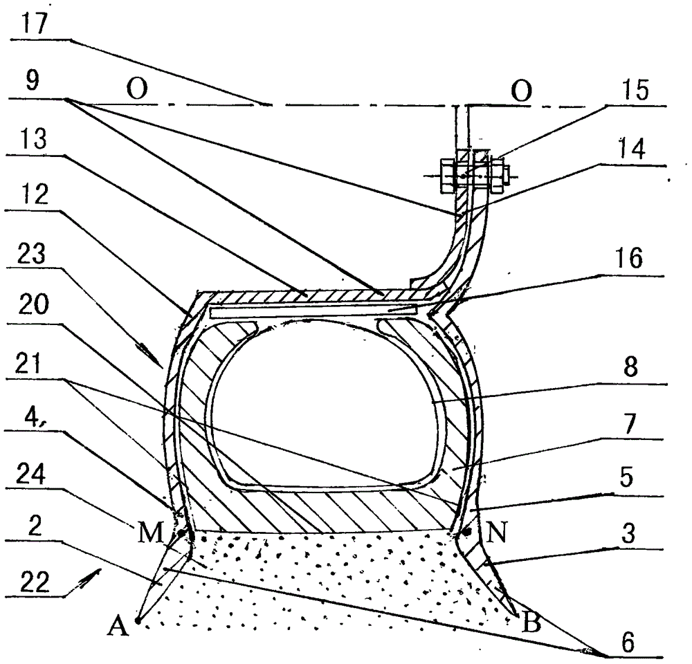 Automobile getting-stuck prevention wheel used in desert