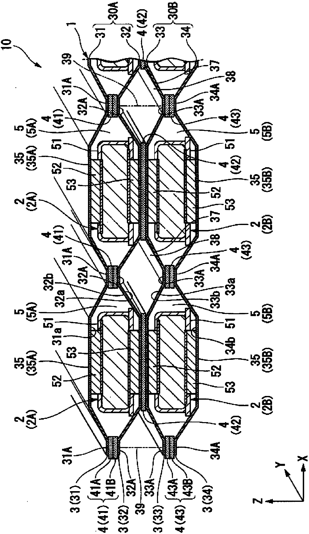 Battery package, assembled battery, and battery device