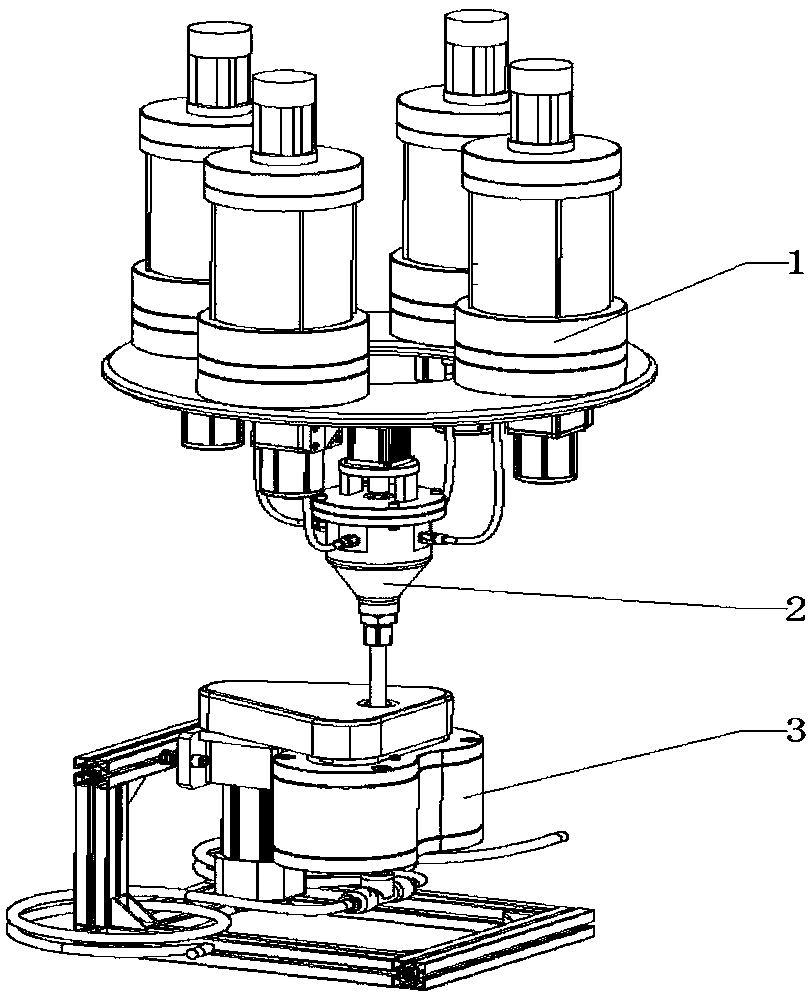 Powder matching dynamic powder-feeding device for large complex gradient functional component direct laser fabrication and machining equipment