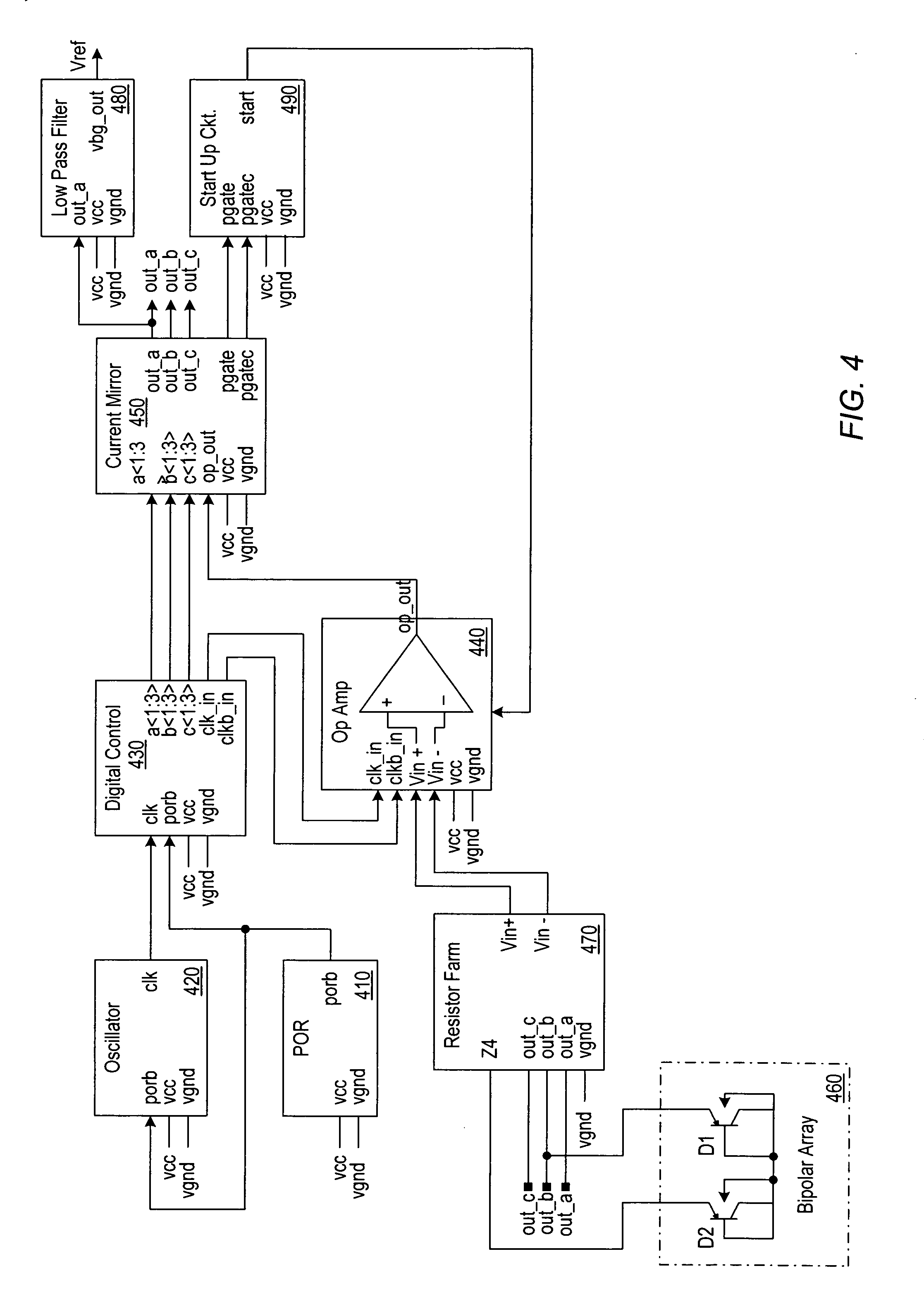 Low power bandgap reference circuit with increased accuracy and reduced area consumption