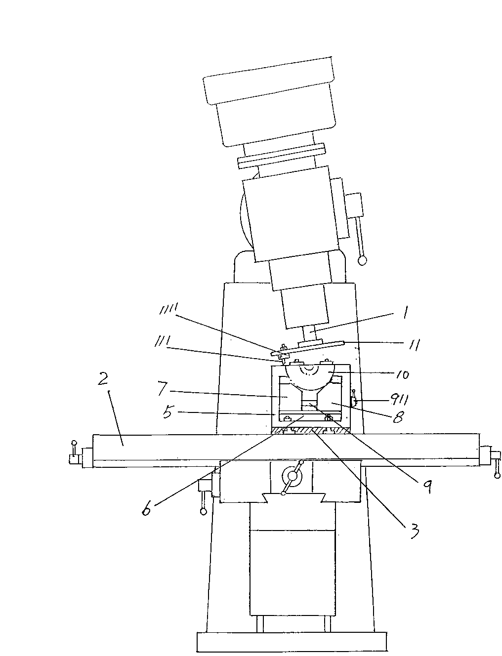 Work clamp matched with universal miller and used for milling seam faces of glass molds