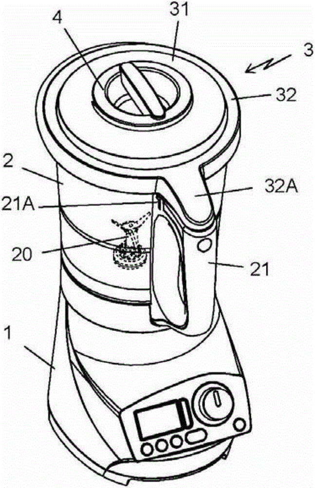 Lid for closing a working container of a household cooking appliance