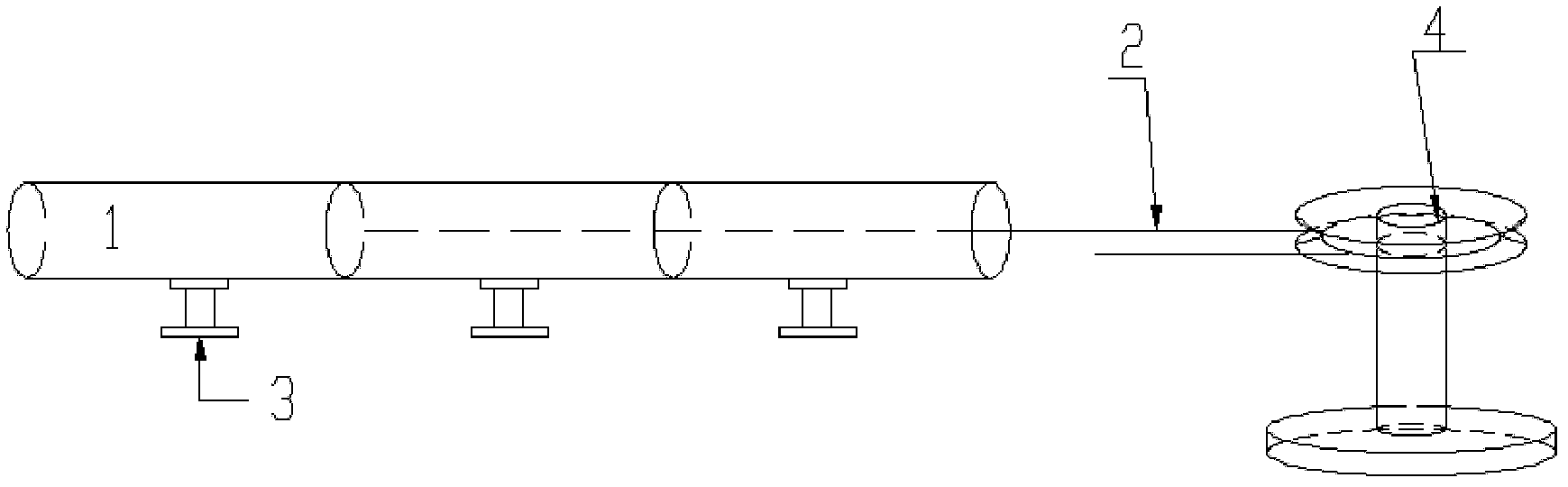 Simple oil and gas pipeline traction test method and device