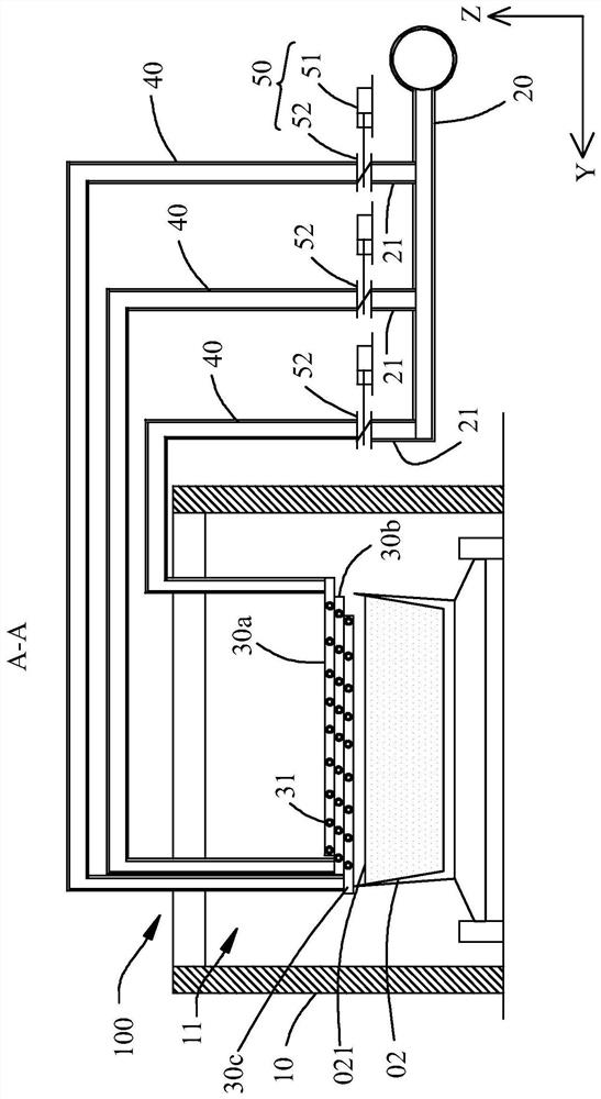 Fuel gas injection and distribution device and control method thereof