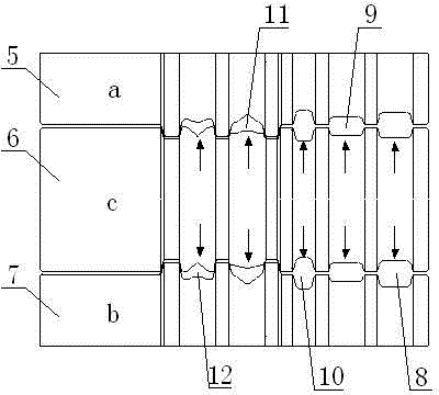 Four-roll roll-arranging type profile steel blooming mill