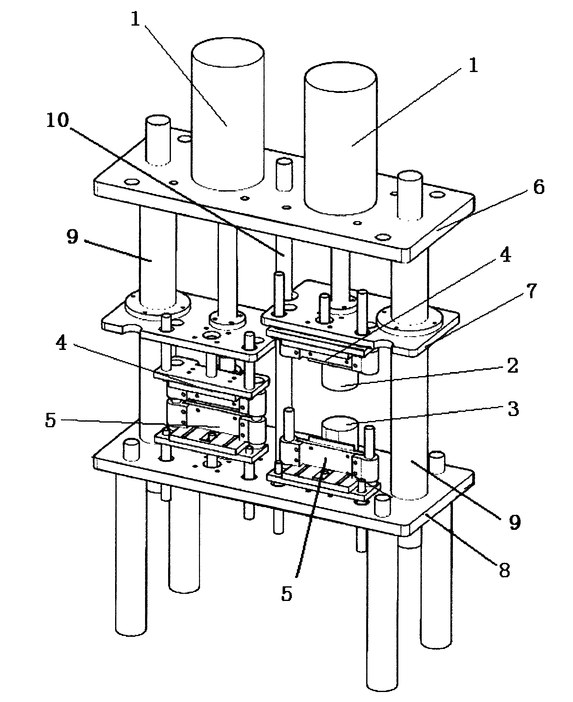 Double-station press machine for glasswork production