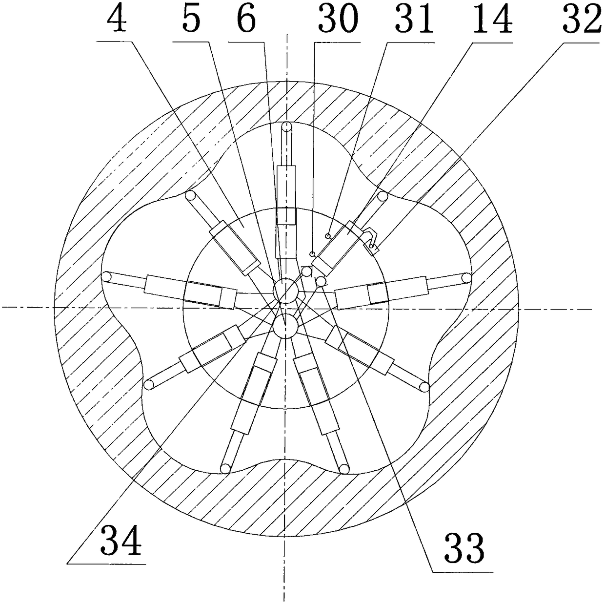 A speed-adjustable hydraulic transmission for a full-hydraulic wind turbine