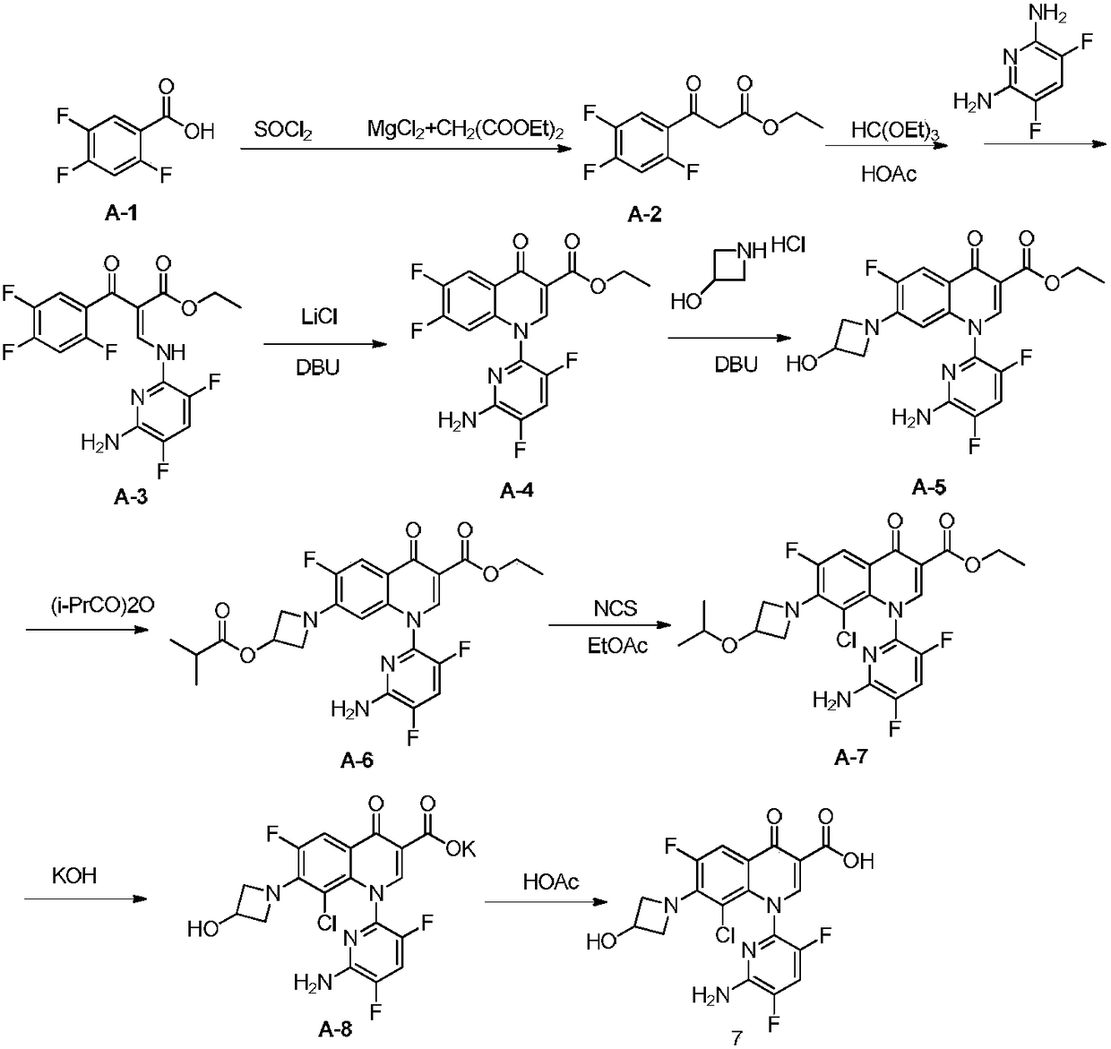 Preparation method of Delafloxacin and intermediates thereof