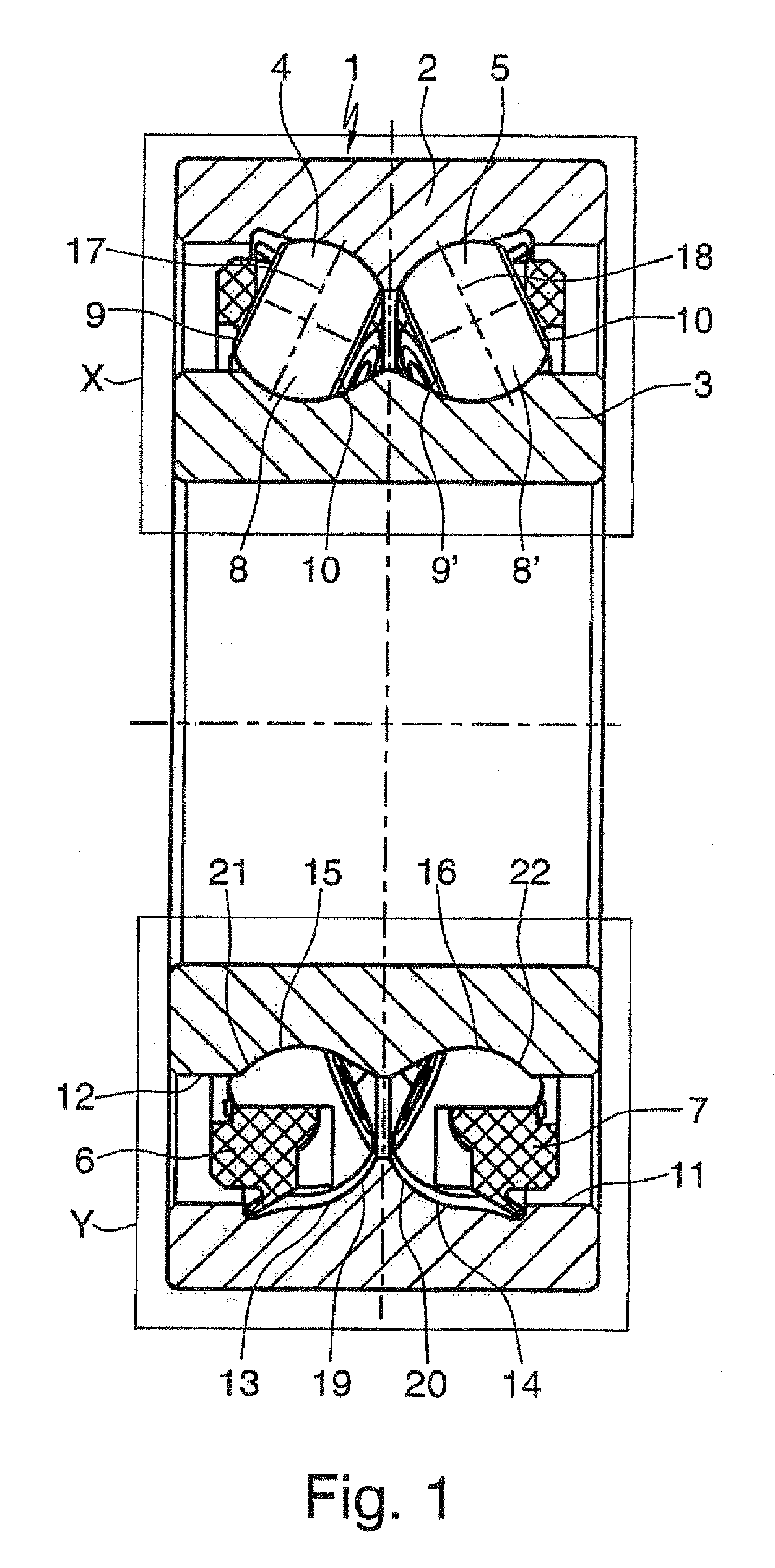 Radial rolling bearing especially double-row angular contact bearing