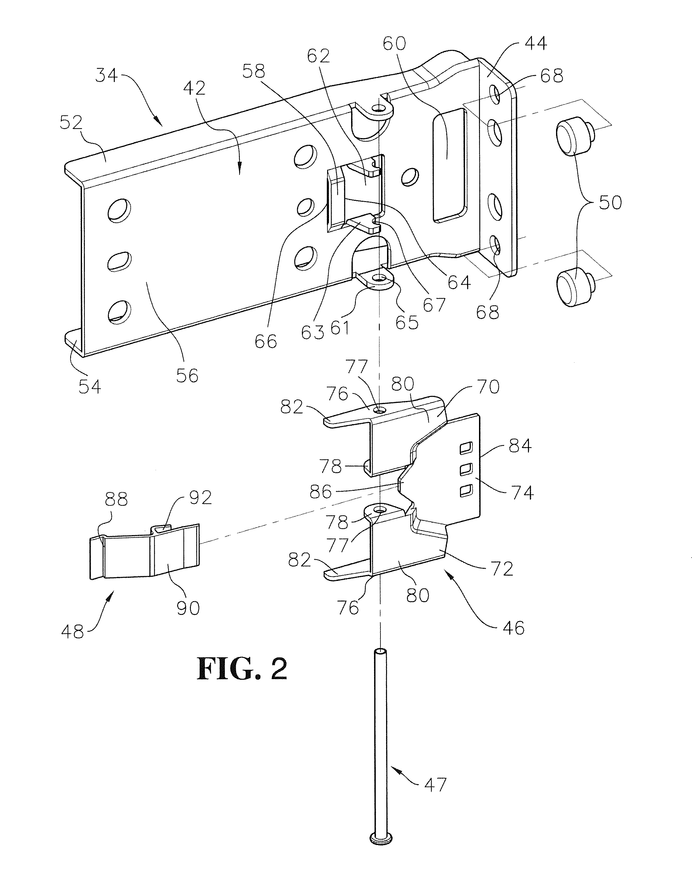 Mounting bracket for slide assembly