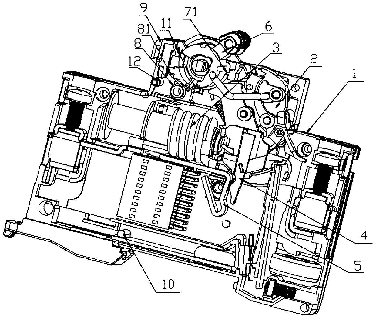 Circuit breaker test device and breaker utilizing the same