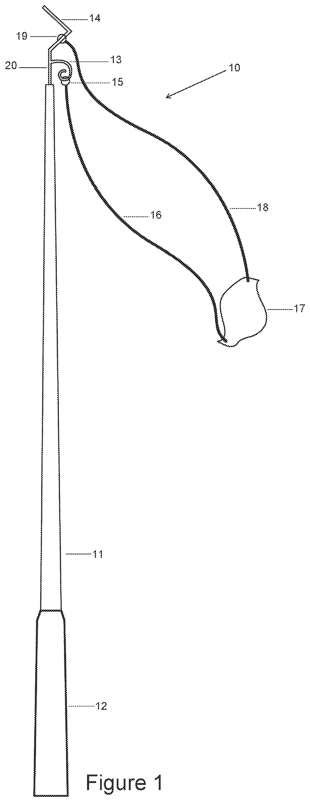 Device and method for launching a projectile