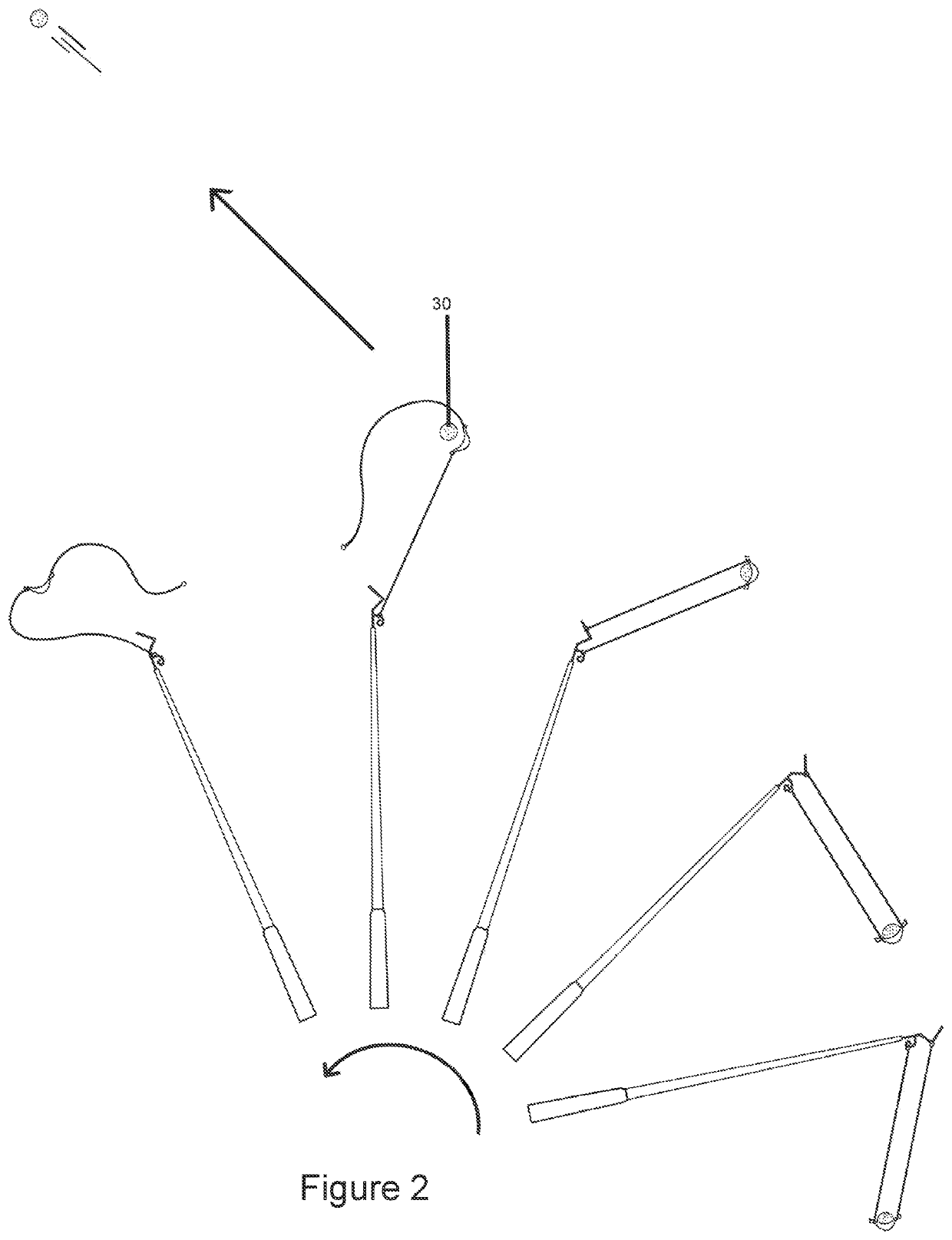 Device and method for launching a projectile