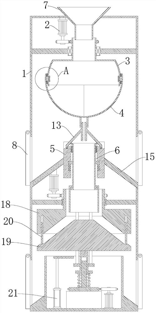 A phosphate agglomeration breaking device