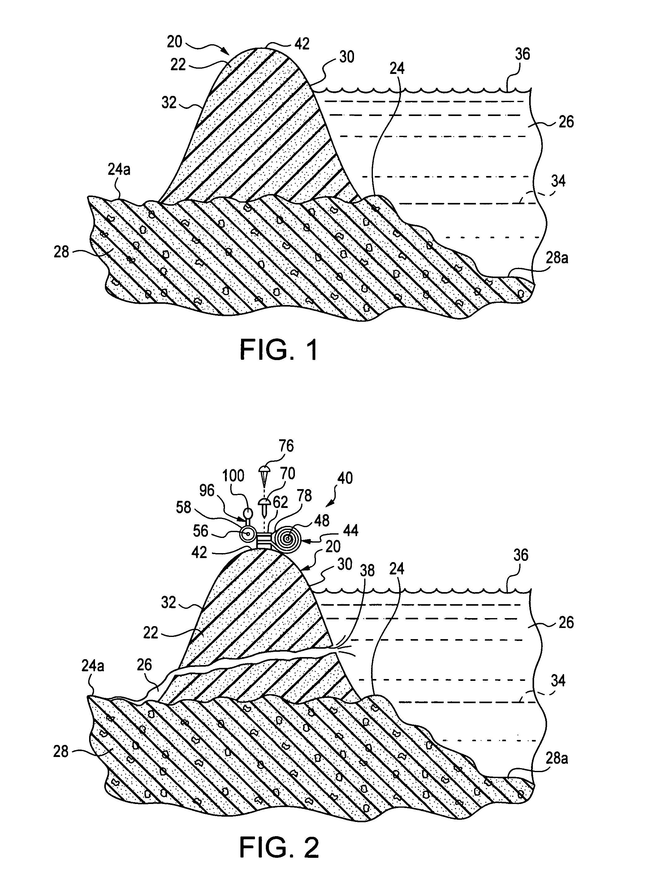 Apparatus for and methods of stabilizing a leaking dam or levee