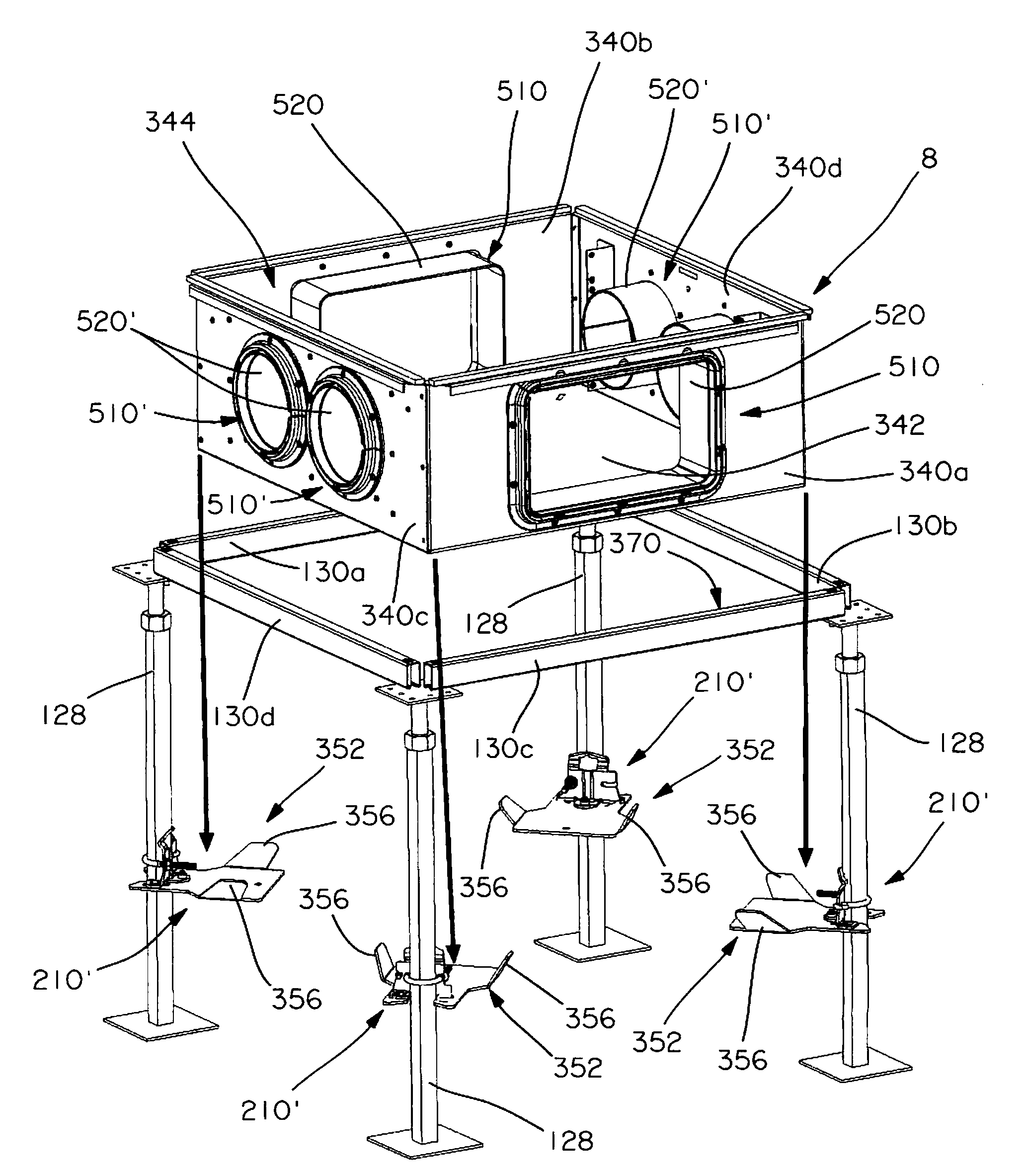 Cable management system for a raised floor grid system