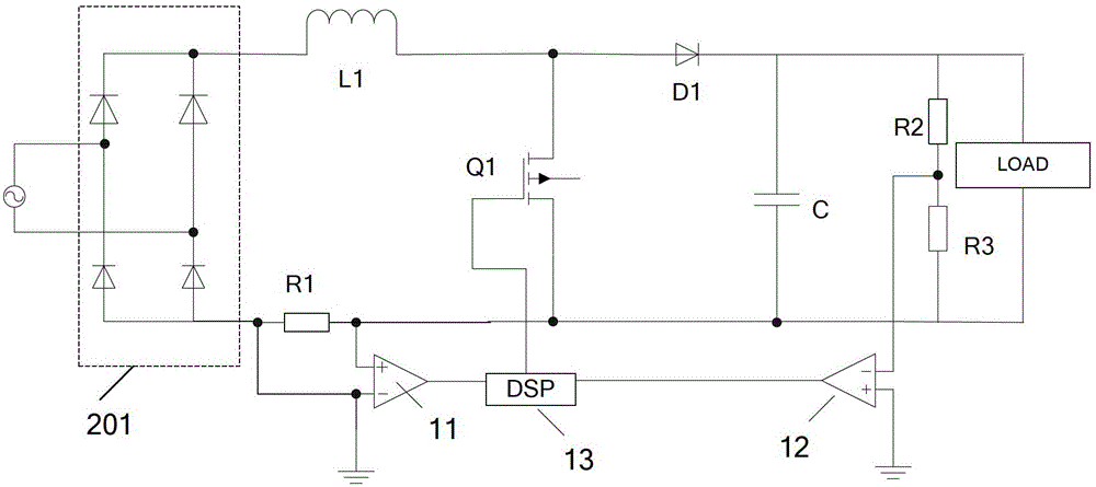 Power factor correction method, circuit and switching power supply