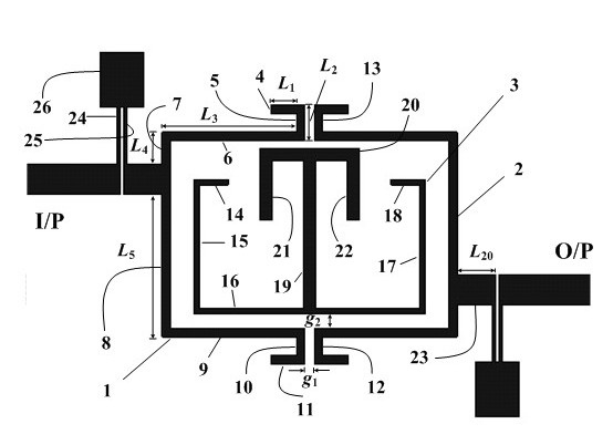 Four-order cross-coupling band pass filter