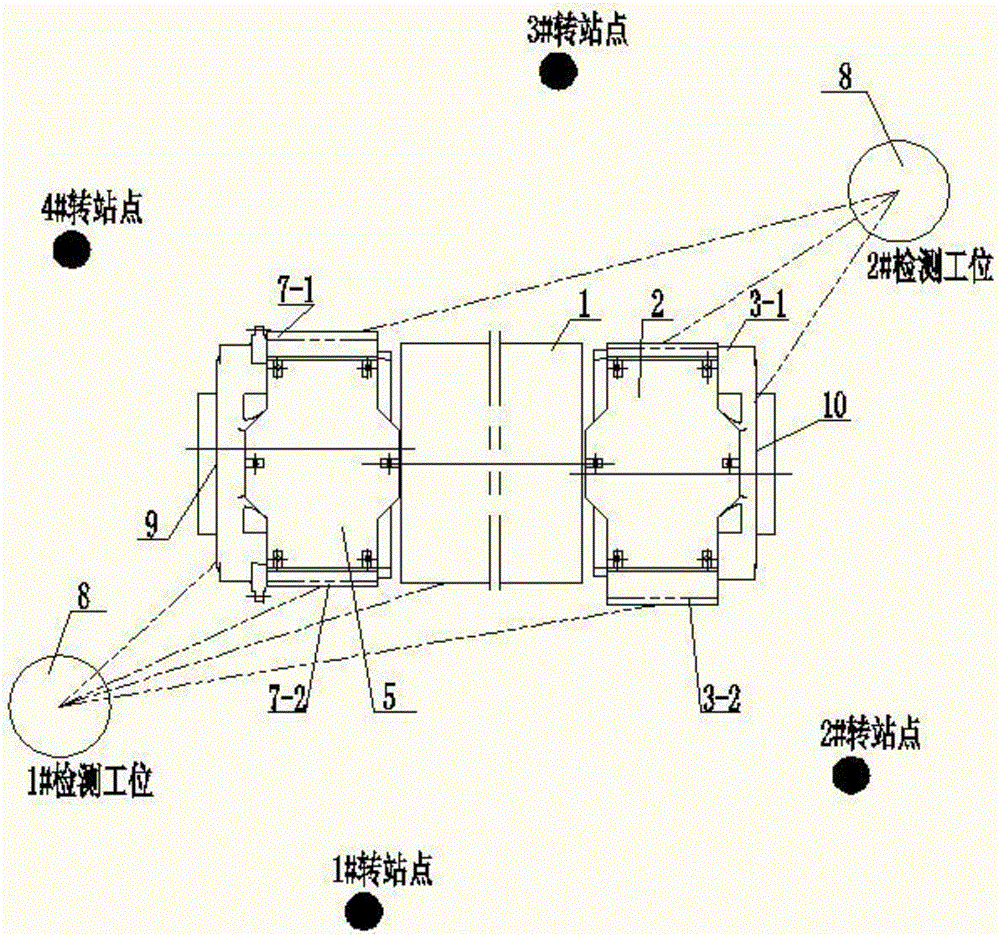 Hot rolling roller-containing bearing seat liner symmetry detection method and device