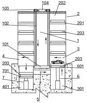 A three-dimensional garage and its method for parking and picking up a car