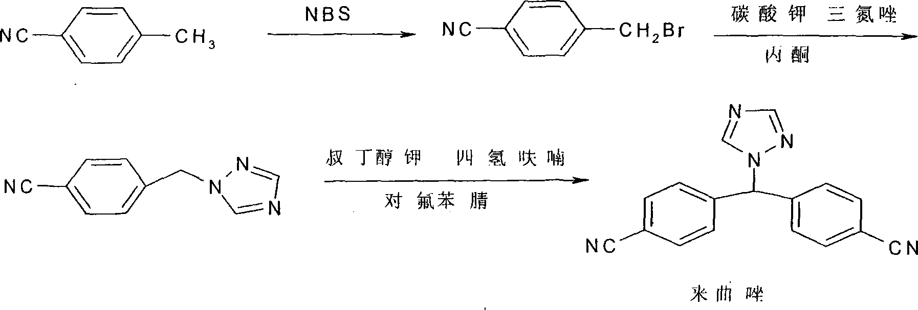 Prepn process of letrozole