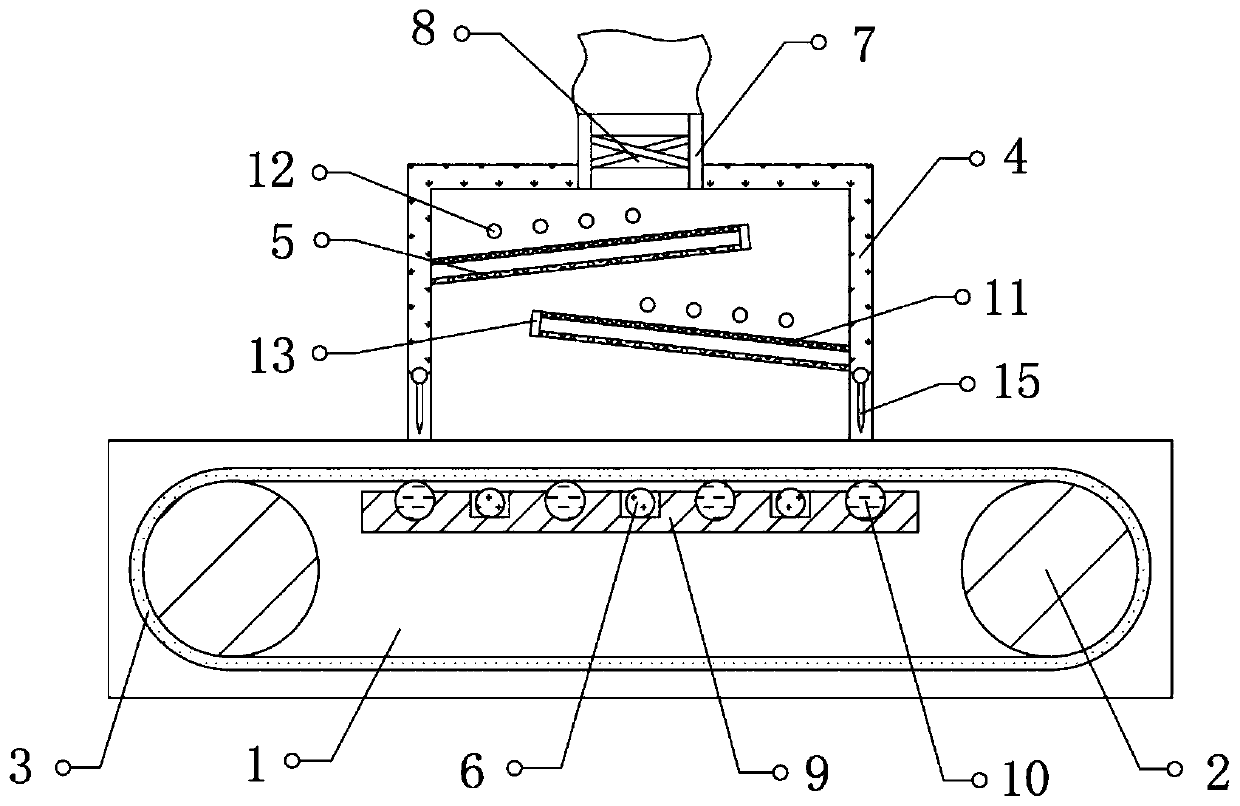 Odor removing device for clothing manufacture