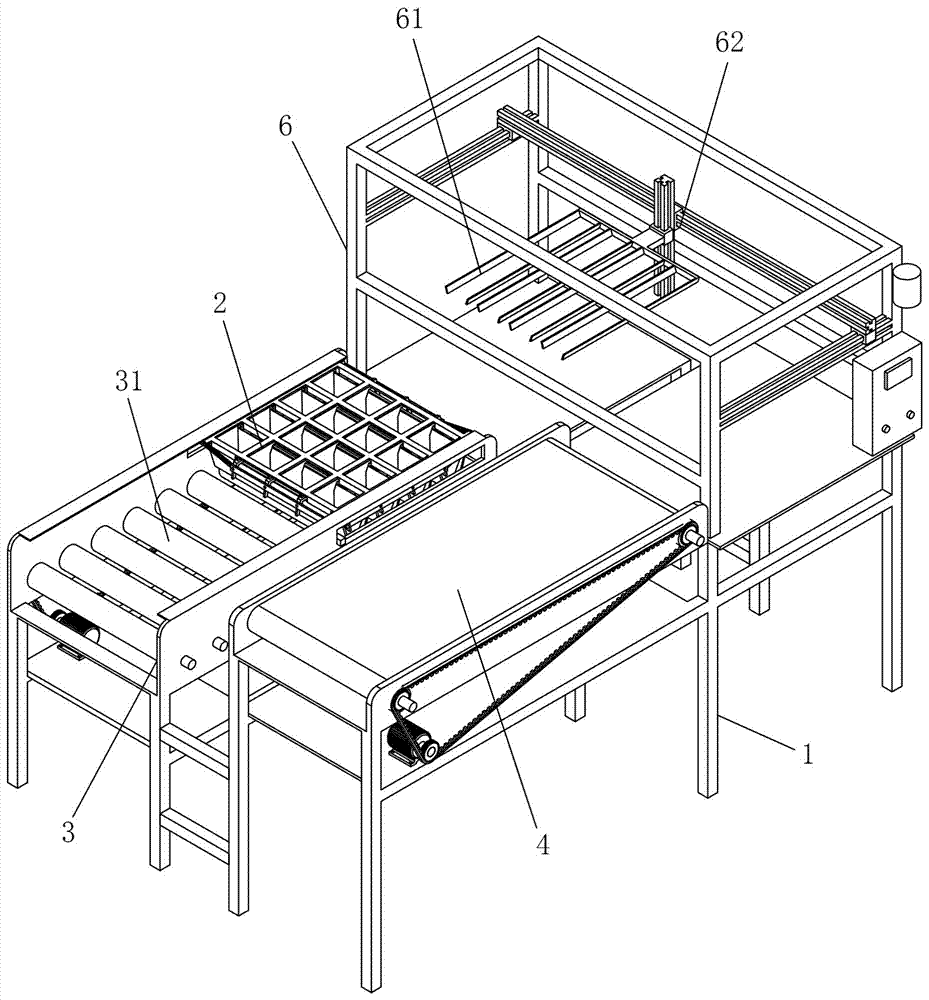 Pot seedling taking and transmitting device