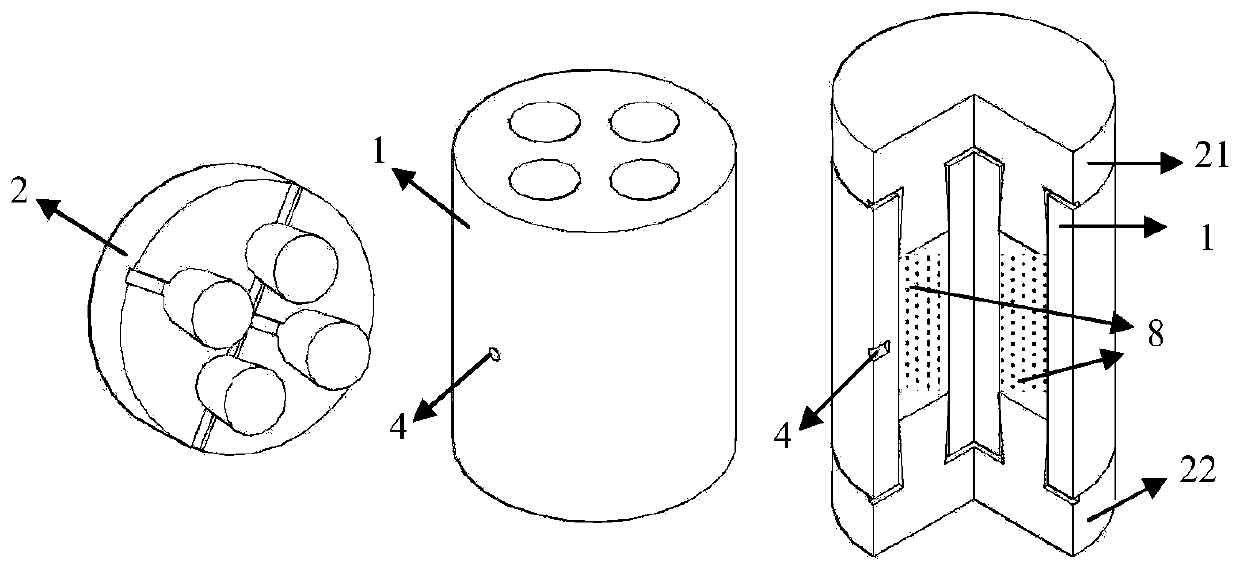 Multi-cavity pressureless sintered graphite mold