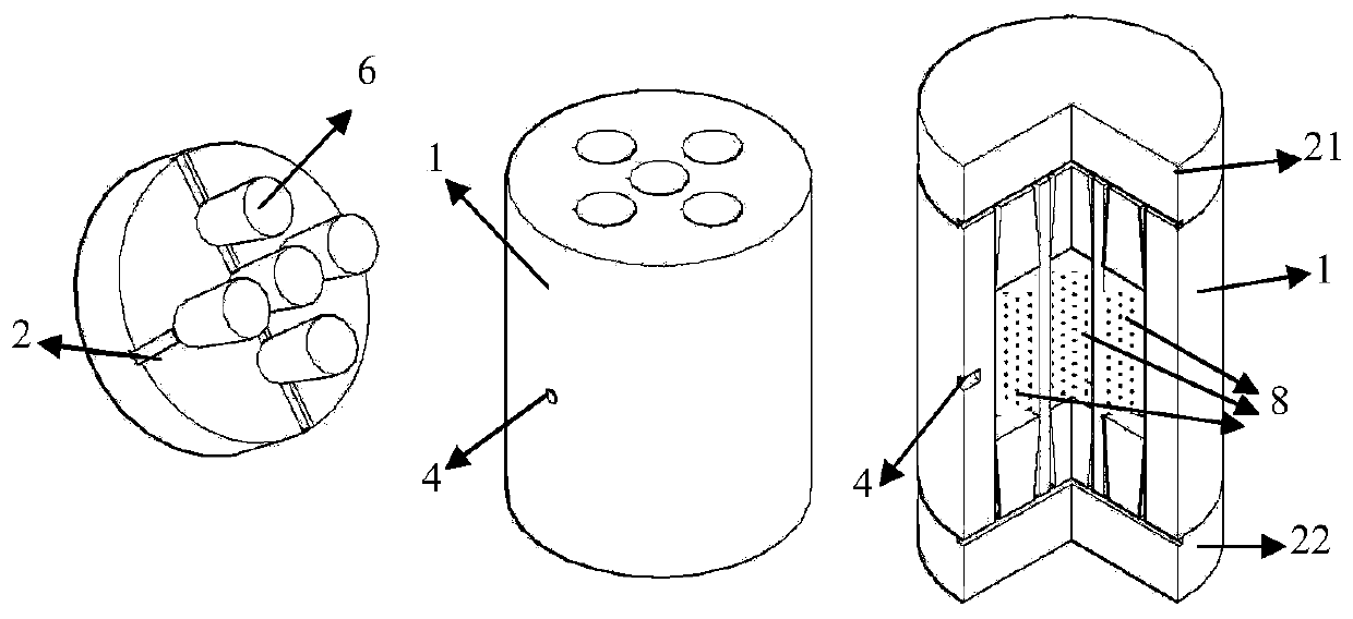 Multi-cavity pressureless sintered graphite mold