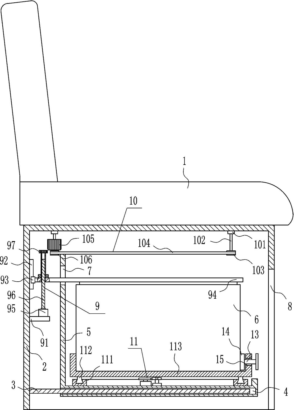 Medical instrument injection chair with garbage recycling function