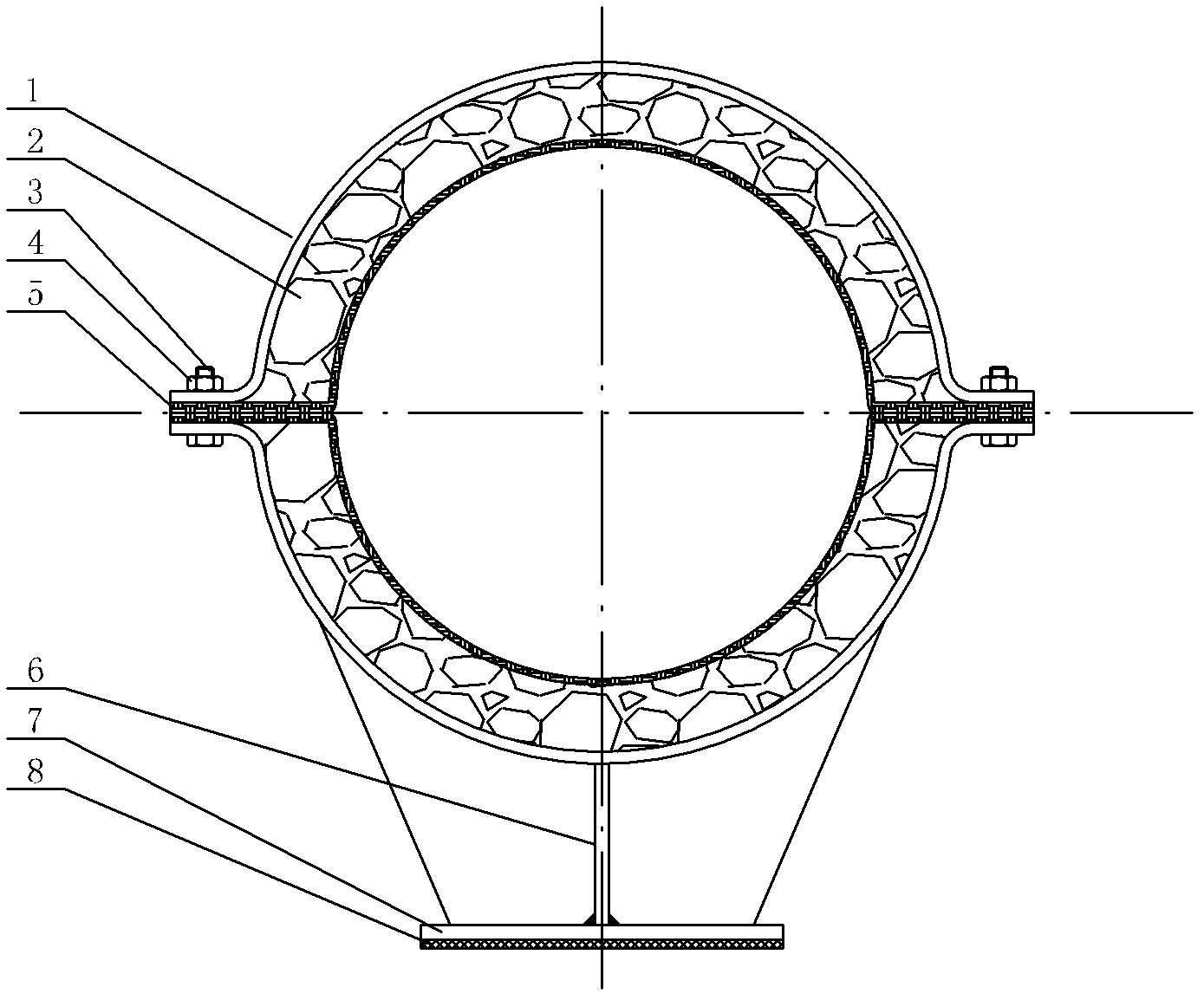 Sliding heat insulation pipe bracket with gradient