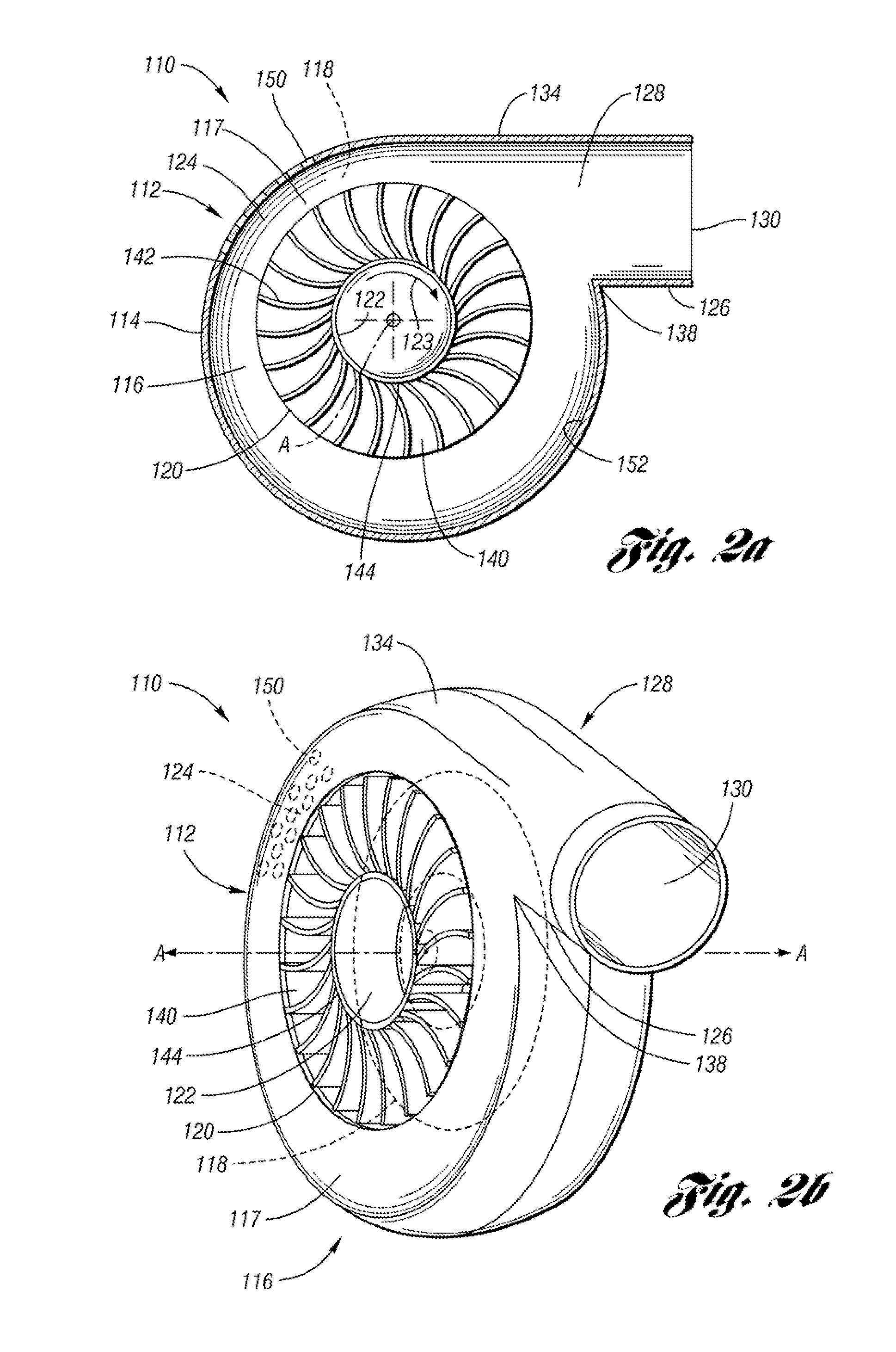 Reduction of flow-induced noise in a centrifugal blower