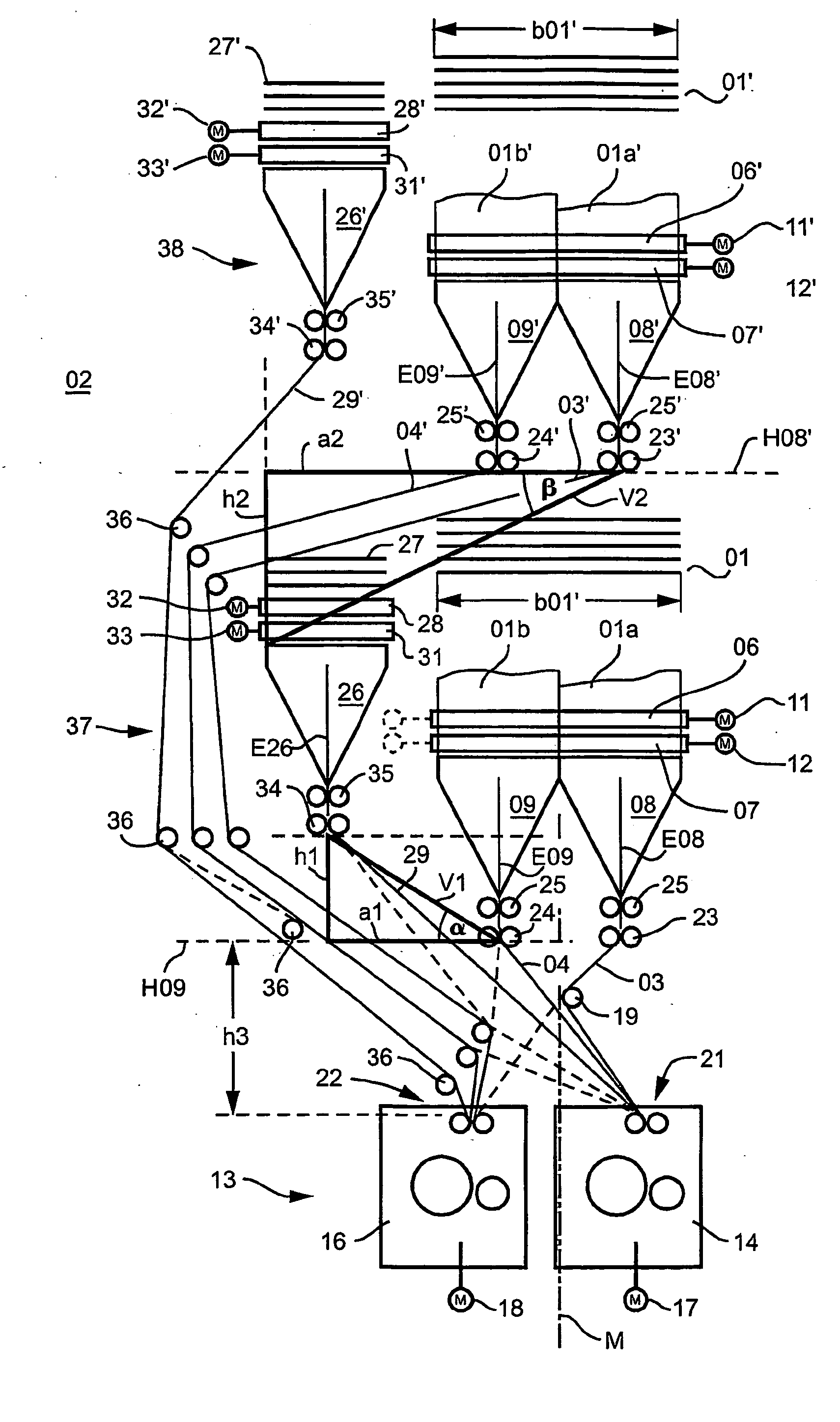 Device for the production of folded products