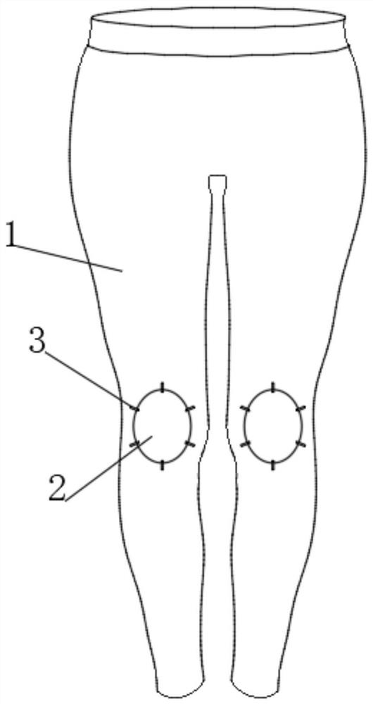 Sports close-fitting trousers with knee supporting function