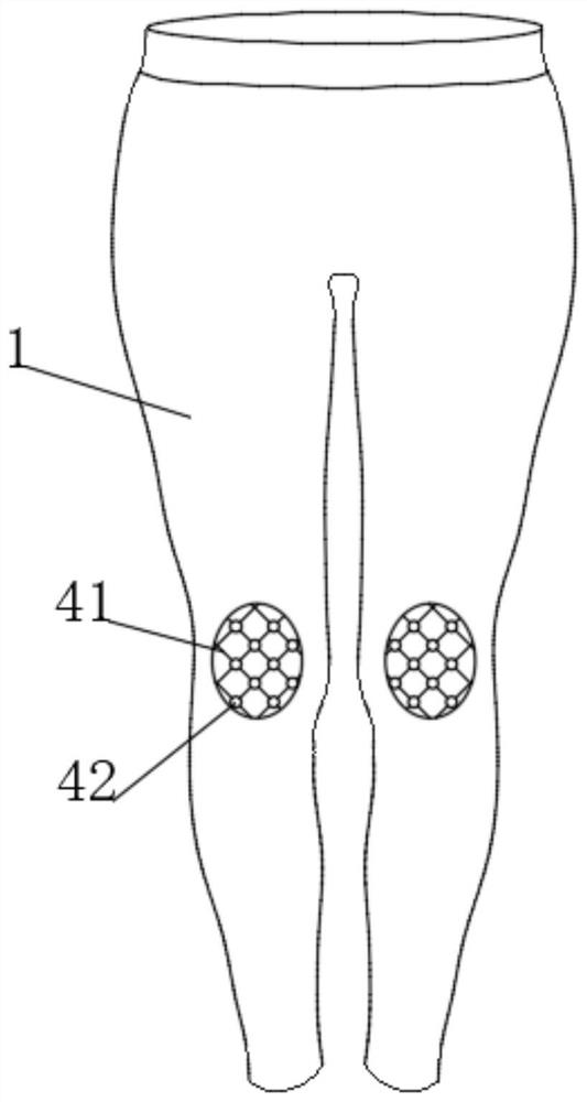 Sports close-fitting trousers with knee supporting function