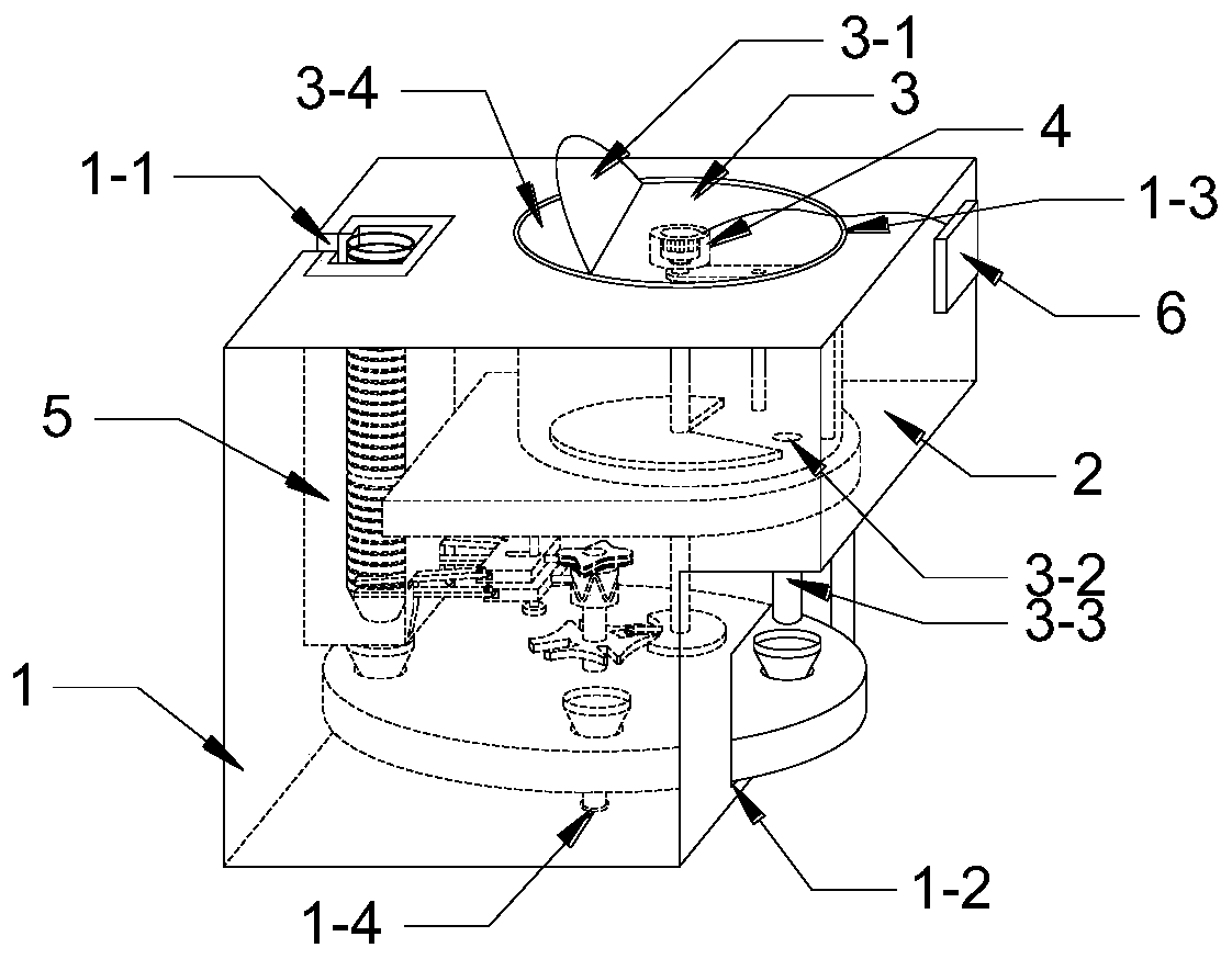 Student canteen fluid food automatic distribution device