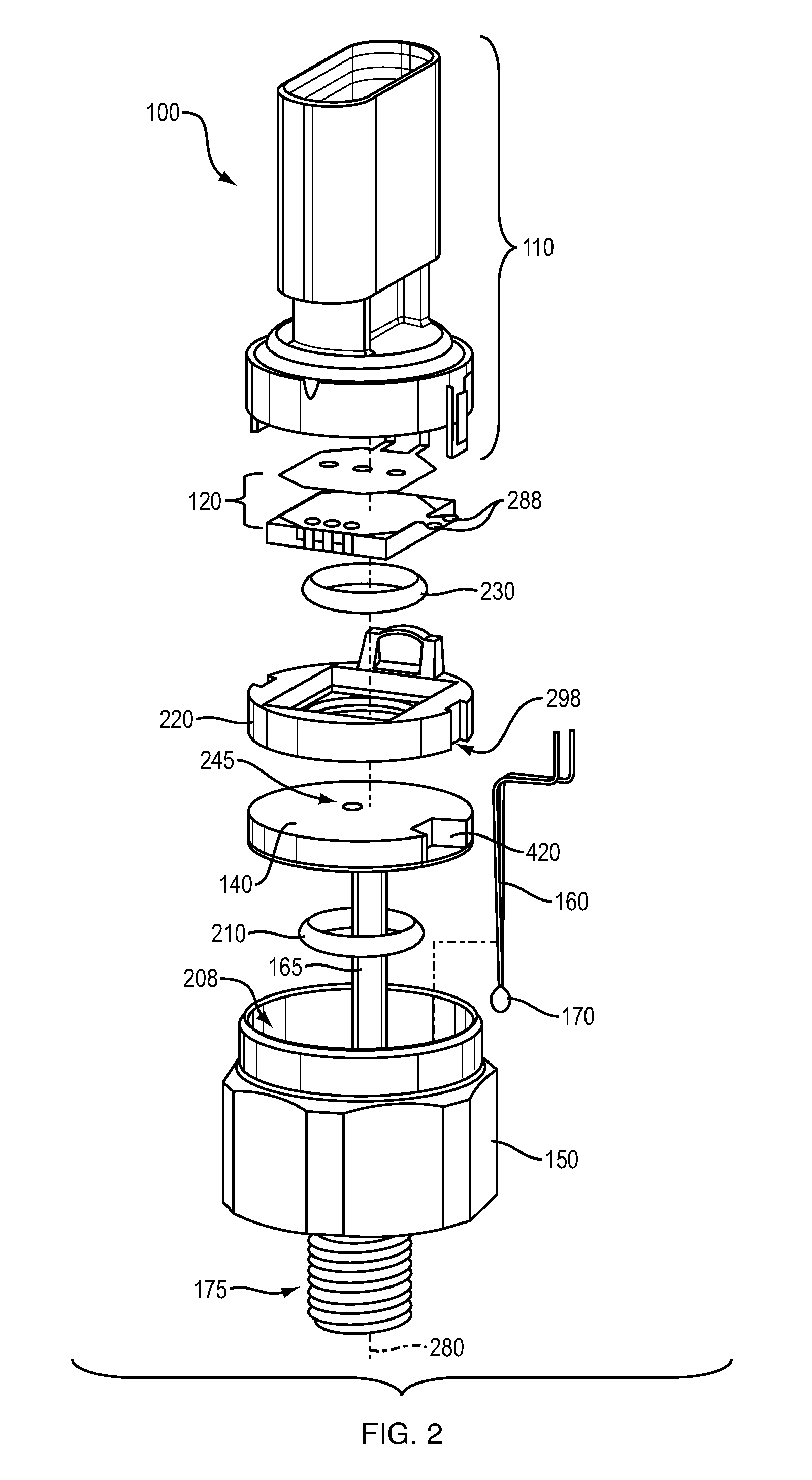 Combination pressure/temperature in a compact sensor assembly